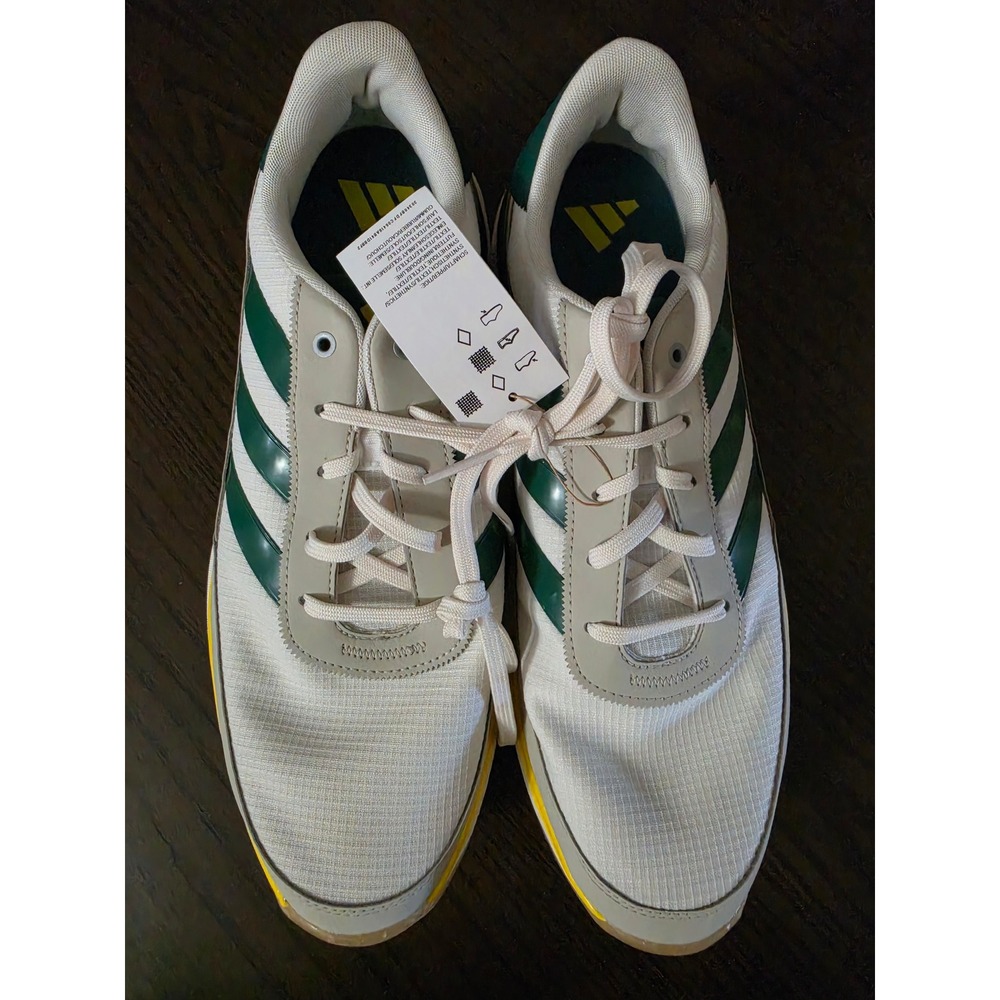 Adidas S2G SL 24 Mens Golf Shoes White Green Yellow Spikeless JI4030 Size 12.5